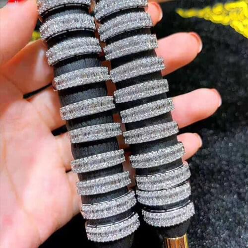 2021 new luxury round 925 sterling silver eternity band ring adjustable for women anniversary gift jewelry R6053