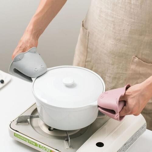 1PC Cartoon Hippo Cute Silicone Oven Mitt Kitchen Heat-Resistant High Temperature Gloves