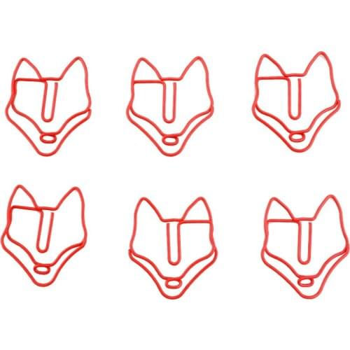 10pcs Fox Shaped Bookmark Clip Animal Paperclip Cute Storage Box Patchwork Clip Planner PaperClip Office Binding Supplies