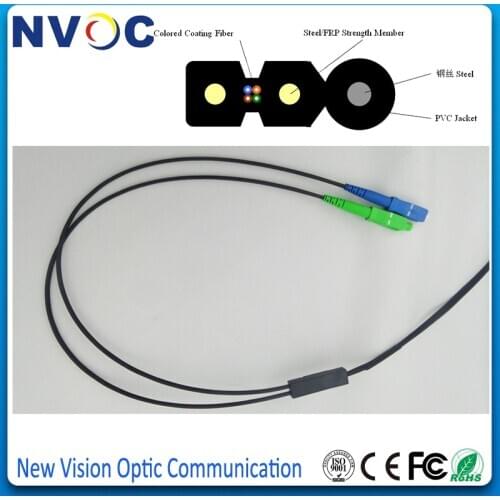 10Pcs/Lot,15M SC/UPC-SC/APC Outdoor GJYXCH Fiber Optic FTTH Patch Cord 2core G657A1,LSZH,15M,50cm between Black Tap to connector