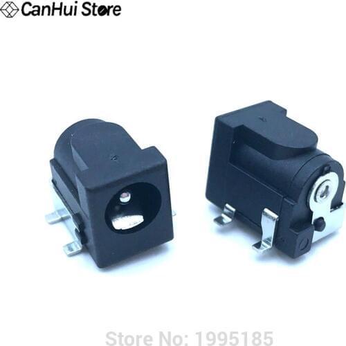 10PCS SMD DC-005 DC-050 DC Power Jack Socket Connector DC005 5.5*2.1mm / 5.5*2.5mm 2.1 / 2.5 socket Round the needle Black Color