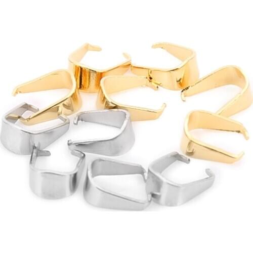 100pcs/lot Stainless Steel Gold Silver Tone Pendant Pinch Clasp 6x7mm DIY Finding Accessories for Jewelry Making Supplier