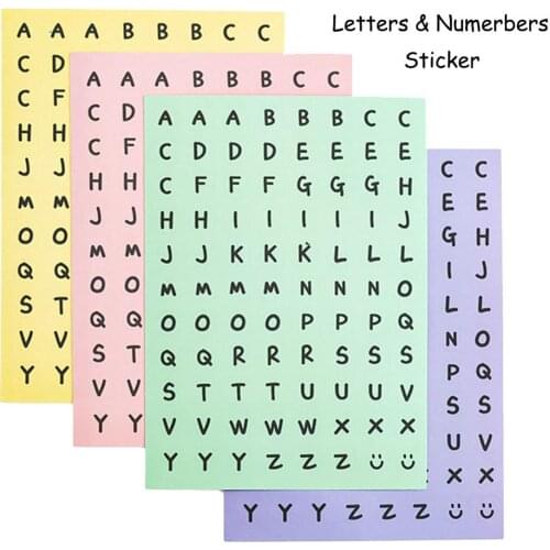 2pcs DIY Base Element Decorative Letters Numers Sticker for Journal Scrapbooking Stickers Stationery Supplies Phone Shell Decor