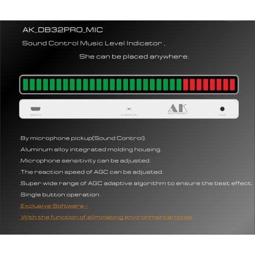 32-bit Sound-controlled Music Level Lamp Vehicle Household Car A Column Modification