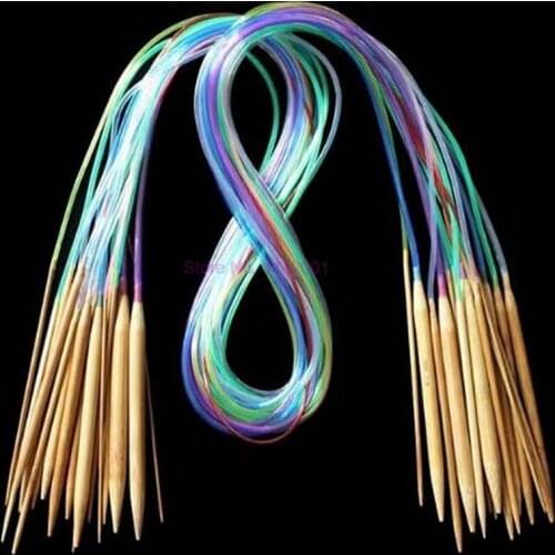 50set 18pcs/Set Knitting Needles Set Circular Bamboo Sewing Accessories Set DIY Yarn Craft Weave Knit Tools With Bag