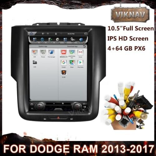 10.5 Inch Android Car Radio for Dodge RAM 2013-2017 Auto Stereo Receiver Multimedia Player Tape Recorder Screen GPS Navigation