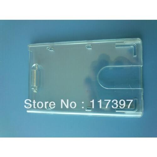 Free Shipping wholesales Plastic ID BADG HOLDER Vertical Transparent HIGH QUALITY 30PCS/LOT