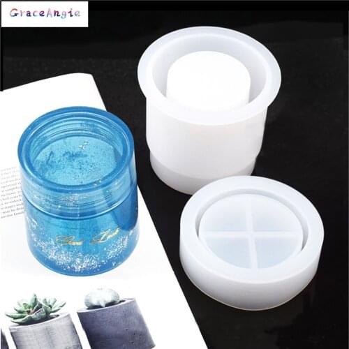 Large Size Storage Box Resin Silicone Mold For Jewelry Making Round Column Mold DIY Crystal Epoxy UV Gift Box Jewelry Tools