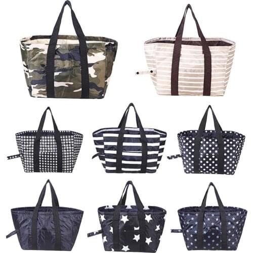 Large Foldable Shopping Bag Picnic Cold Storage Bag Food Container Water Proof Thermal Insulation Portable Washable Picnic Bag