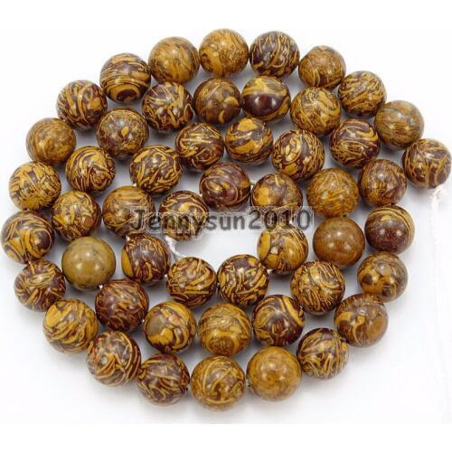 Natural Elephant Skin Jas-per 8mm Gems Stones Round Ball Loose Spacer Beads 15'' 5 Strands/ Pack