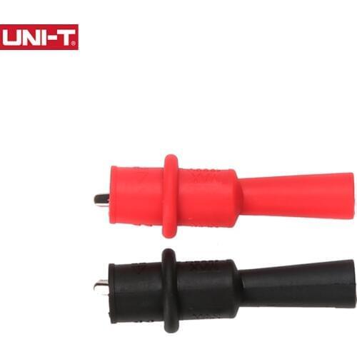 1 Pair UNI-T Alligator Crocodile Test Clip Electrical Clamp Multimeter Tester Probe Through Hole M4 Threaded Bore with Protector