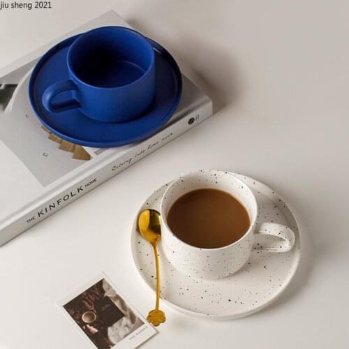 European Ceramic Coffee Cup and Saucer with Spoon Creative Couple Mug Office Luxury Ceramic Afternoon Tea Tea Cup Breakfast Mug