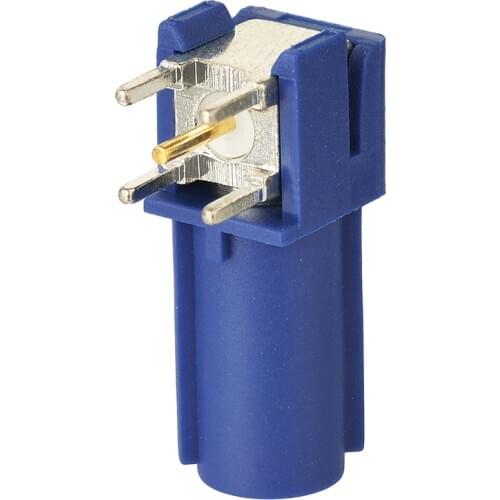 Superbat Fakra Blue/5005 Plug PCB Mount Right Angle RF Coaxial Connector for Car Boat RV Antenna GPS Telematics Navigation