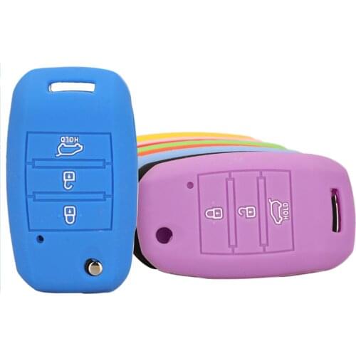 Kutery Silicone Rubber Car Key Cover Case For KIA Rio Ceed Cerato Sorento K2 K3 K4 K5 Remote Key Protecor 3Buttons