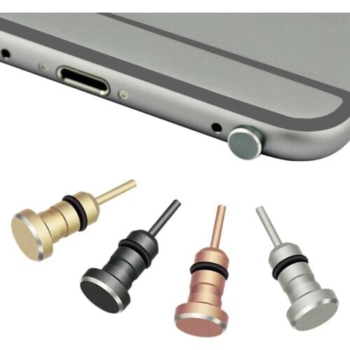 Metal Phone 2 in 1 Sim Card Tray Eject Pin Tool & 3.5mm Earphone Jack Dust Plug Dustproof Cap Gadget For iPhone 66s 5s xiaomi#15