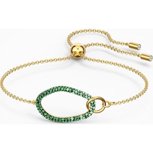 Fashion Green Crystal Bracelet gold modern elements exquisite oval decoration women fashion jewelry gifts