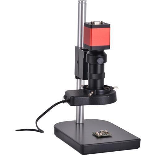 HAYEAR HDMI VGA 13MP Monocular Microscope HD Digital Camera 100XC-Mount lens 56 LED Ring Light Stand Repair Phone Soldering Tool