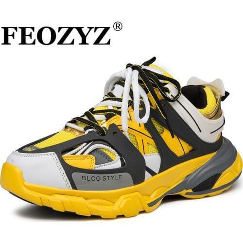FEOZYZ New Designer Running Shoes Men Breathable Chunky Sneakers Trainers Sport Shoes Zapatillas Hombre Deportiva