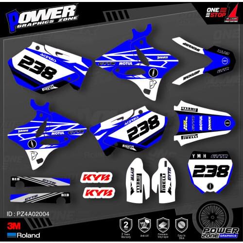 PowerZone Custom Team Graphics Backgrounds Decals 3M Stickers Kit For YAMAHA 2002-2014 YZ125 YZ250 004
