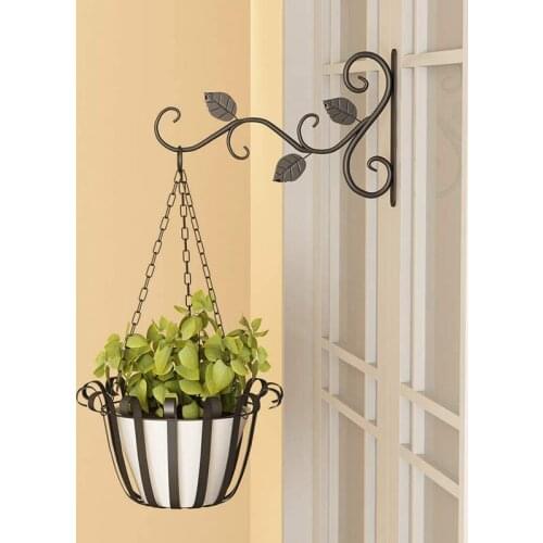 European Style Wall Hanging Flower Pot Support Bracket Hook Iron Hanger Plants Holder Balcony Home Decor