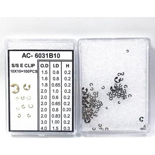 Wholesale Assorted 90Pcs Of 9 Sizes Chronograph Watch Pusher Button C-clip E Clip Circlip Ring Spare Parts Accessories