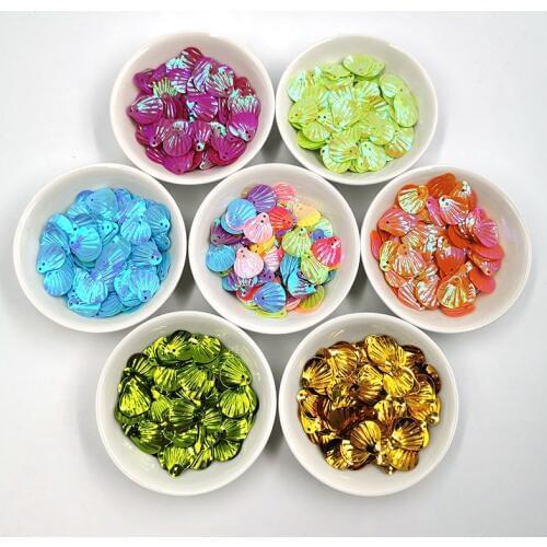 Sea Shell Sequins13mm PVC Loose Sequin Glitter Paillettes for Nail Art Manicure Sewing Wedding Decor Confetti Lentejuelas11g/lot
