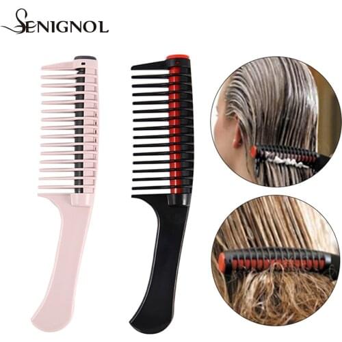 SENIGNOL Hair Dye Hair Brush Handle Natural Hair Brushes Resin Fluffy Comb Fashion Hairstyle Design Tool Professional Hair Brush