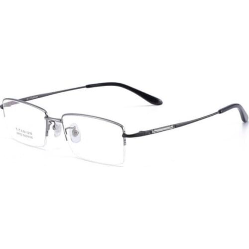 Width-145 Pure Titanium Glasses Frame Men Half Rim Eyewea Classic Square Optical Myopia Prescription Eyeglasses Frames Oculos
