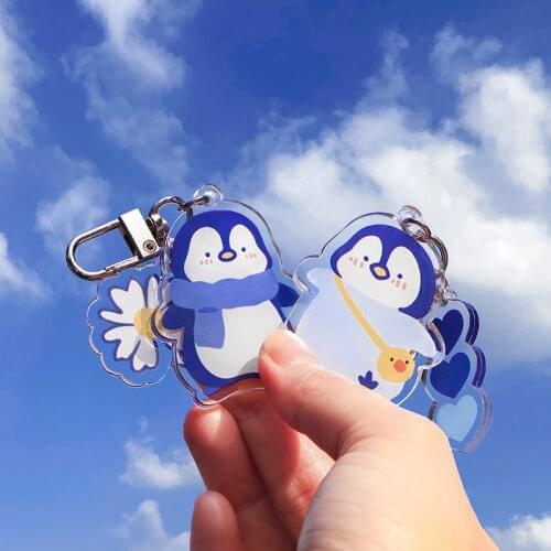 Cute Penguin Acrylic Keychain Creative Net Red Ins Pendant Backpack Pendant Car Jewelry Gift