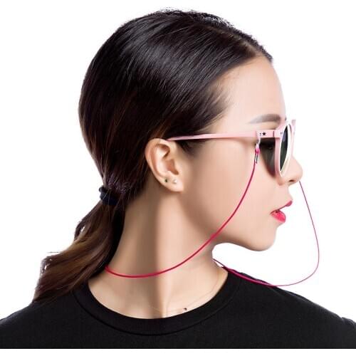 Sunglasses Lanyard Strap Necklace For Women Leather High Elasticity Glasses Chain Cord Reading Glasses Strap Eyewear Accessories