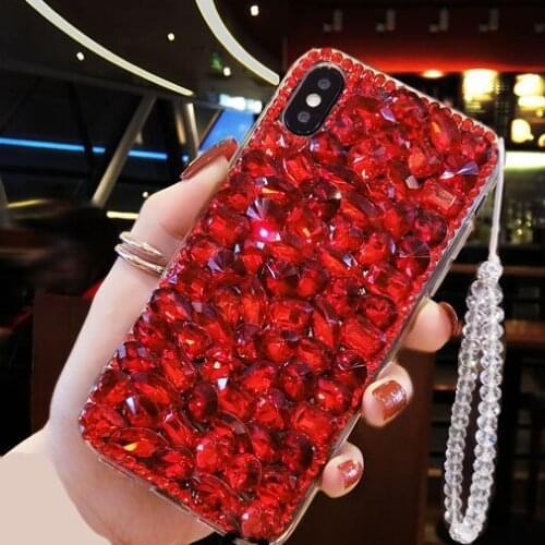 Rhinestone Strap Phone Case For Vivo V20 Pro V20SE Y51 Y31 Y51S Y70S Y73S Y50 Y20 S1Pro Case Luxury Square Diamond Soft Cover