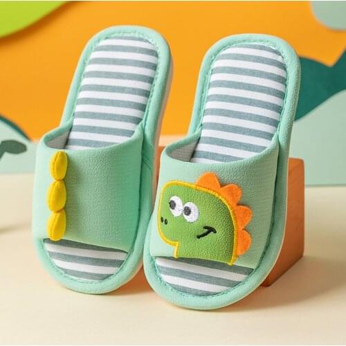 Autumn Winter Cartoon Dinosaur Anti-slipper Soft Comfortable for Boys Girls Shoes Children Slippers Kids House Slippers New