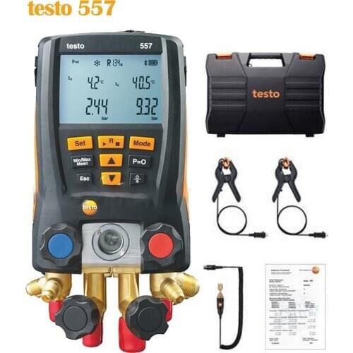 Testo 557 Digital Pressure Gauge for Refrigeration Air Conditioning Refrigeration Manifold Clamp Probe Kit Temperature Test Tool