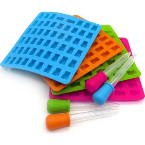 Creative 53 Gummy Bears Soft Sweet Candy Chocolate Silicone Ice Cube Tray Mold ( 4 colors available )