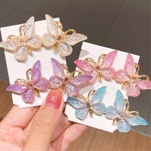 Butterfly Hair Clip Hair Pins Acrylic Metal Hairpin Barrettes Bobby Pin Clamps Headwear for Women Girls Korean Hair Accessories