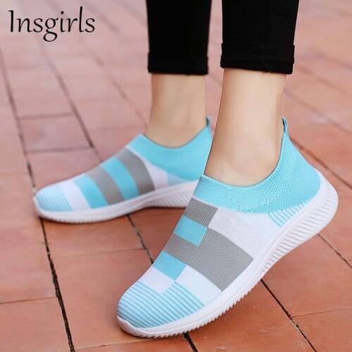 2021 Sport Shoes Women Summer New Breathable Ladies Mix Colors Slip On Casual Loafers 35-43 Large-Sized Female Shallow Sneakers