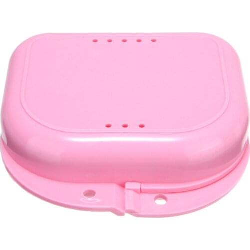 1pc Plastic Denture Storage Box Dental Orthodontic Retainer Box Denture Teeth Corrector Storage Case Holder Multiple Colors