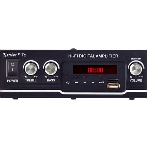 2*60W FM Mp3 Player Audio Power AMP Bluetooth-Compatible Equalizer HiFi Class D Digital Mp3 Decoder Home Car Amplifier AC90-240V