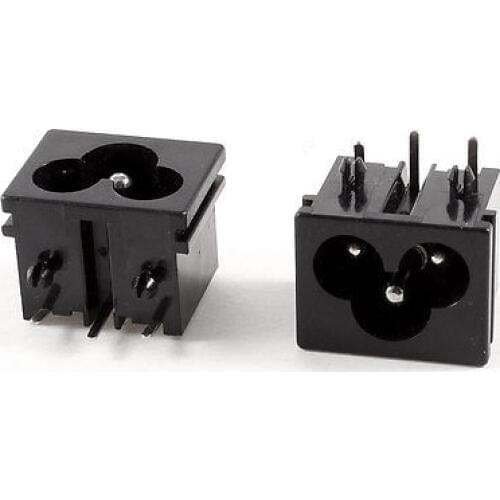 2 Pcs AC 250V 2.5A 3-Pin Clamp Type IEC320 C6 Power Inlet Socket
