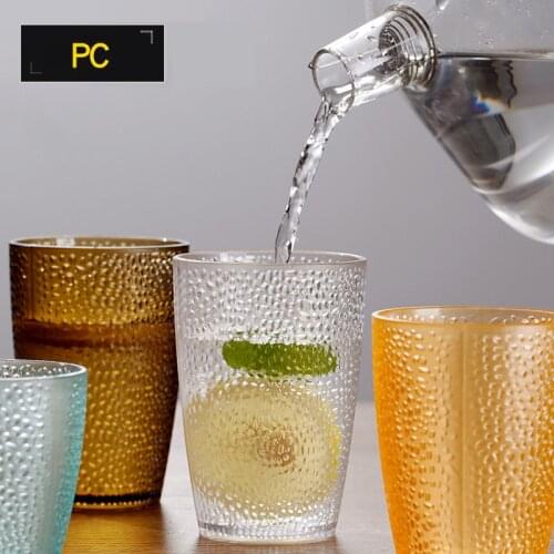 200~300ML Acrylic Color Water Cup PC Plastic Beer Cup Drop Resistance Ktv Bar Restaurant Juice Drink Cup Milk Water Cup Kitchen