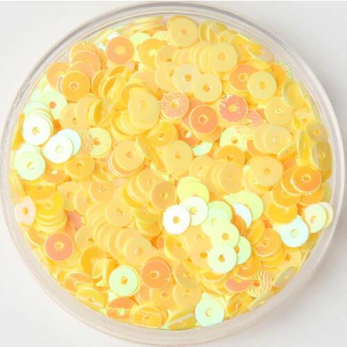 50g 5mm Flat Round PVC Sequins PVC DIY Sewing Accessory Yellow AB New Arrival Confetti