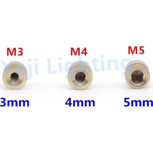Free shipping M3 M4 M5 internal thread Pure copper decorative nut for chandelier ceiling rose retro brass lighting accessories