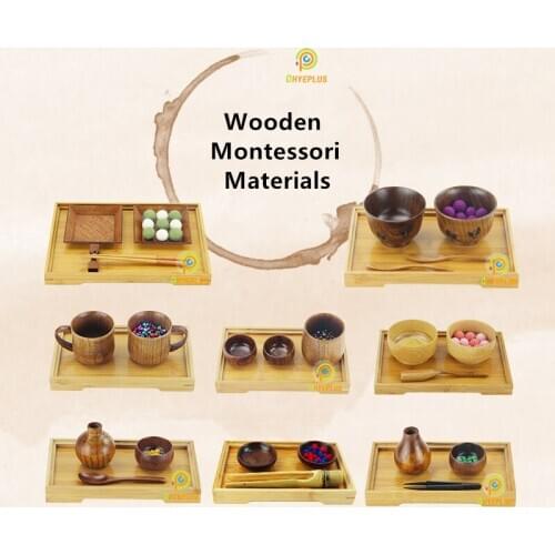 Wooden Montessori Practical Materials for Preliminary Exercises Pouring/ Spooning/ Clipping Works for Kids Early Educational Toy