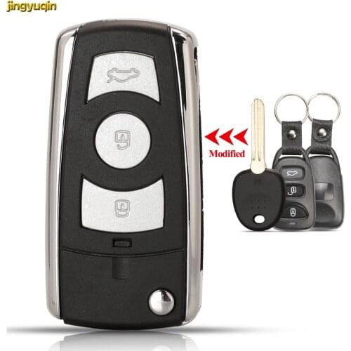 Jingyuqin 10pcs Remote Car Key Fob Shell For Hyundai Elantra 2007 2008 Avante HD 2009 Kia Carens 3 2007 III 2009 3BTN Left Blade