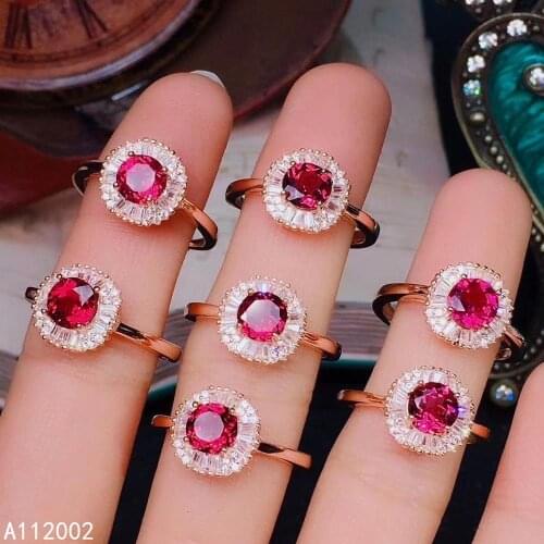 KJJEAXCMY fine jewelry natural garnet 925 sterling silver adjustable gemstone women ring support test trendy luxury