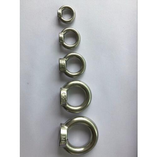 10pcs M3 M4 M5 M6 M8 M10 Eye Nut Stainless Steel Marine Lifting Eyenut Ring Nut Loop Hole for Cable Rope Lifting