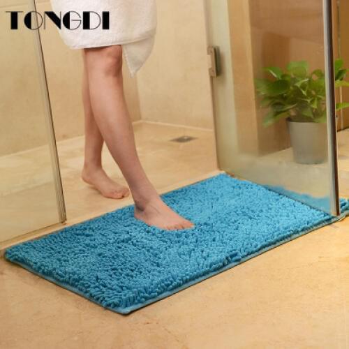 TONGDI Bathroom Carpet Mats Soft Shower Microfiber Chenille Anti-skip Sop Rug Decoration For Home Bathroom Living Kitchen Room