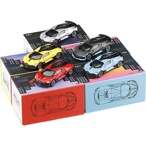 1/64 Bugatti DIVO Super Sports Car Chiron Diecast Model Car Metal Chassis Shock Absorption Collection Model Ornaments