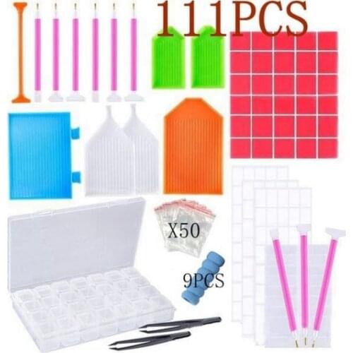 New 5D Diamond Painting Point Drill Pen Kit 28 Grid Storage Box Set DIY Diamond Embroidery Accessories