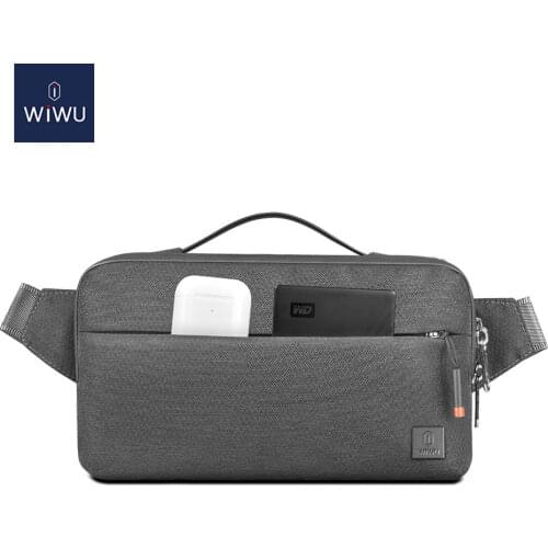 WIWU New Storage Bag for Electronic Accessories Waterproof Cross-body Bag Large Capacity Chest Bag Small Pouch Sports Mens Bag